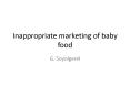Inappropriate marketing of baby food PowerPoint PPT Presentation