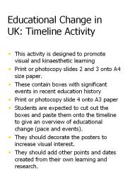Educational Change in UK: Timeline Activity