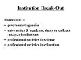 Institution Break-Out PowerPoint PPT Presentation