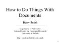 How to Do Things With Documents PowerPoint PPT Presentation