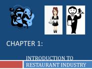 CHAPTER 1:INTRODUCTION TO RESTAURANT INDUSTRY