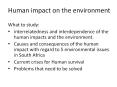 Human impact on the environment PowerPoint PPT Presentation
