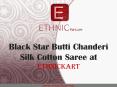 Black Star Butti Chanderi Silk Cotton Saree