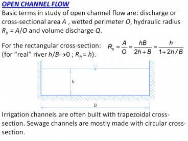 OPEN CHANNEL FLOW