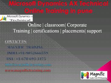 Microsoft Dynamics Ax Technical Online Training in Pune