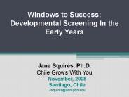 Windows to Success: Developmental Screening In the Early Years