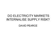 DO ELECTRICITY MARKETS INTERNALISE SUPPLY RISK?