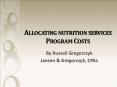 Allocating nutrition services Program Costs PowerPoint PPT Presentation