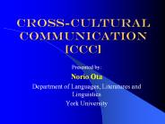 Cross-Cultural Communication [CCC]