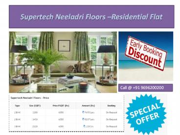 Supertech Neeladri Floors - A New Residential Project