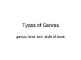 Types of Genres PowerPoint PPT Presentation