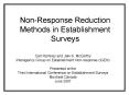 Non-Response Reduction Methods in Establishment Surveys PowerPoint PPT Presentation