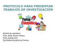 PROTOCOLO PARA PRESENTAR TRABAJOS DE INVESTIGACI