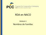 RDA en NACO