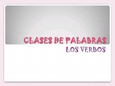 CLASES DE PALABRAS