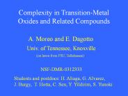 Complexity in Transition-Metal Oxides and Related Compounds