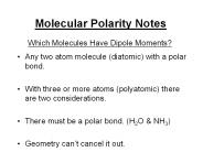 Which Molecules Have Dipole Moments?
