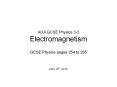 AQA GCSE Physics 3-3 Electromagnetism PowerPoint PPT Presentation