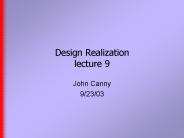 Design Realization lecture 9