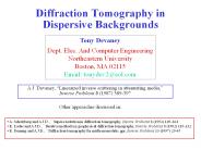 Diffraction Tomography in Dispersive Backgrounds