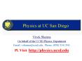 Physics at UC San Diego PowerPoint PPT Presentation