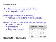 Announcements