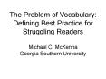 The Problem of Vocabulary: PowerPoint PPT Presentation