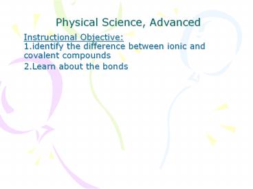 Physical Science, Advanced