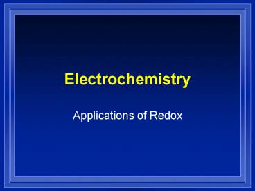 Electrochemistry