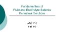 Fundamentals of Fluid and Electrolyte Balance Parenteral Solutions PowerPoint PPT Presentation