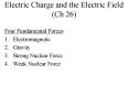 Electric Charge and the Electric Field (Ch 26) PowerPoint PPT Presentation