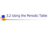 3.2 Using the Periodic Table