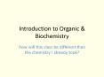 Introduction to Organic PowerPoint PPT Presentation