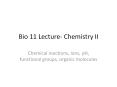 Bio 11 Lecture- Chemistry II PowerPoint PPT Presentation