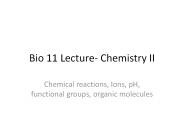 Bio 11 Lecture- Chemistry II