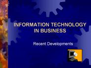 INFORMATION TECHNOLOGY IN BUSINESS
