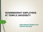 NONIMMIGRANT EMPLOYEES AT TEMPLE UNIVERSITY