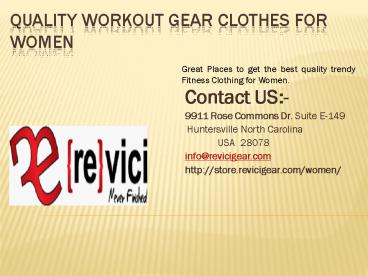 Quality Workout Gear Clothes for Women