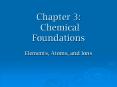 Chapter 3: Chemical Foundations PowerPoint PPT Presentation