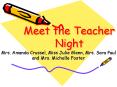 Meet the Teacher Night PowerPoint PPT Presentation