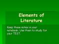 Elements of Literature PowerPoint PPT Presentation