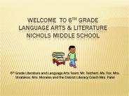 WELCOME TO 6TH GRADE LANGUAGE ARTS