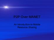 P2P Over MANET