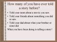 How many of you have ever told a story before? PowerPoint PPT Presentation