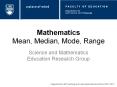 Mathematics Mean, Median, Mode, Range PowerPoint PPT Presentation