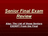 Senior Final Exam Review