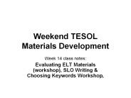 Weekend TESOL Materials Development