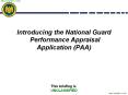 Introducing the National Guard Performance Appraisal Application (PAA) PowerPoint PPT Presentation