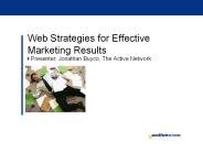 Web Strategies for Effective Marketing Results