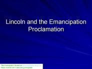 Lincoln and the Emancipation Proclamation